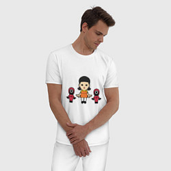 Пижама хлопковая мужская Кукла и надзиратели, цвет: белый — фото 2