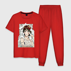 Пижама хлопковая мужская Princеss mononoke цвета красный — фото 1