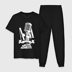 Пижама хлопковая мужская Arctic Monkeys, рок цвета черный — фото 1