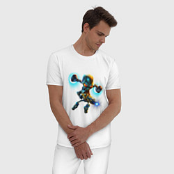 Пижама хлопковая мужская AlienCrypto, цвет: белый — фото 2