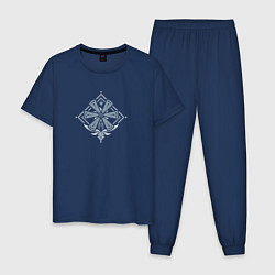 Пижама хлопковая мужская Genshin Impact - Мондштадт, цвет: тёмно-синий