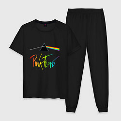 Пижама хлопковая мужская PINK FLOYD COLOR LOGO, цвет: черный