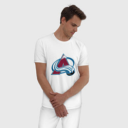 Пижама хлопковая мужская Колорадо Эвеланш логотип, цвет: белый — фото 2