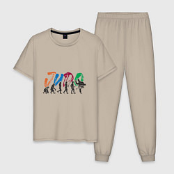Пижама хлопковая мужская Judo Evolution, цвет: миндальный