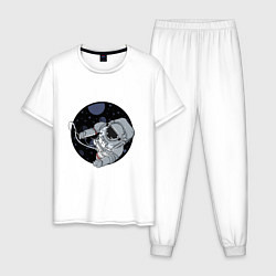 Пижама хлопковая мужская Лунный расхититель, цвет: белый