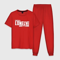Пижама хлопковая мужская Lonely Day - System Of A Down, цвет: красный