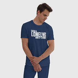 Пижама хлопковая мужская Lonely Day - System Of A Down, цвет: тёмно-синий — фото 2
