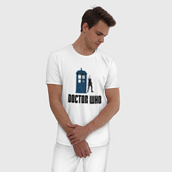 Пижама хлопковая мужская Доктор кто 12, цвет: белый — фото 2
