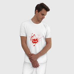 Пижама хлопковая мужская Squid Game Blood, цвет: белый — фото 2