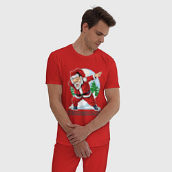 Пижама хлопковая мужская Dab Santa, цвет: красный — фото 2