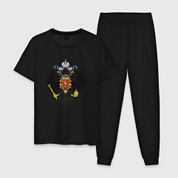 Пижама хлопковая мужская Черный орел Российской империи, цвет: черный