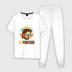 Пижама хлопковая мужская El Profesor, цвет: белый