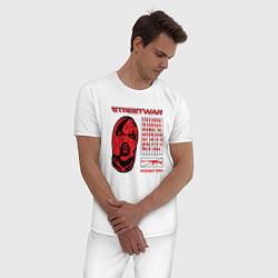 Пижама хлопковая мужская Гангстер Уличные войны, цвет: белый — фото 2