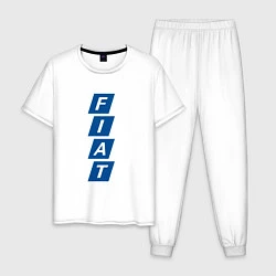 Пижама хлопковая мужская FIAT LOGO, цвет: белый