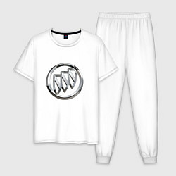 Пижама хлопковая мужская Buick Big Logo, цвет: белый