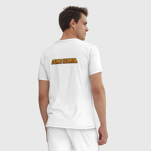 Мужская пижама Duke Nukem Logo спина / Белый – фото 4