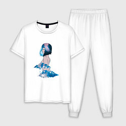 Пижама хлопковая мужская Nebula girl, цвет: белый