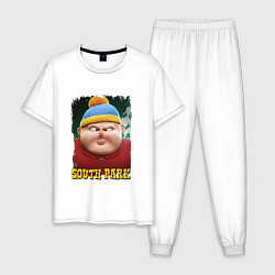 Пижама хлопковая мужская Eric Cartman 3D South Park, цвет: белый