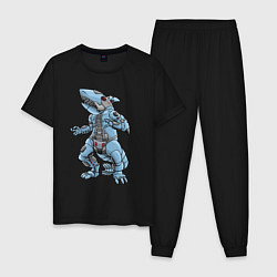 Пижама хлопковая мужская Cyber - Shark 2022, цвет: черный