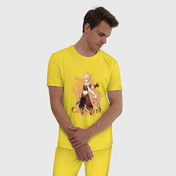 Пижама хлопковая мужская Итэр Aether Genshin Impact, цвет: желтый — фото 2