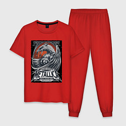 Пижама хлопковая мужская Metallica - Michigan playbill Grand Rapids, цвет: красный