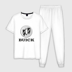 Пижама хлопковая мужская Gray gradient Logo Buick, цвет: белый