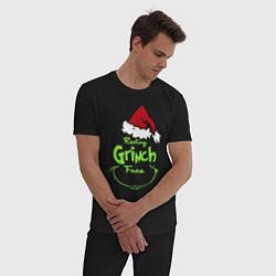 Пижама хлопковая мужская Resting Grinch Face, цвет: черный — фото 2