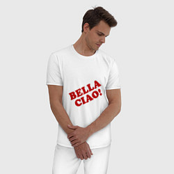 Пижама хлопковая мужская Bella Ciao!, цвет: белый — фото 2