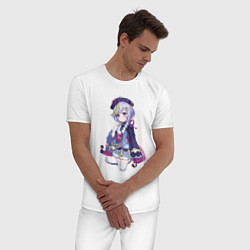 Пижама хлопковая мужская Крошка Ци Ци, цвет: белый — фото 2