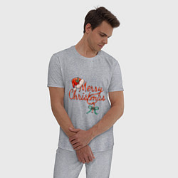 Пижама хлопковая мужская Merry Christmas 2022, цвет: меланж — фото 2