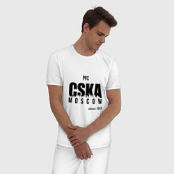 Пижама хлопковая мужская CSKA since 1911, цвет: белый — фото 2