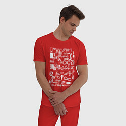 Пижама хлопковая мужская ТОКИЙСКИЕ МСТИТЕЛИ ЛОГОБОМБИНГ ТАТУ, цвет: красный — фото 2