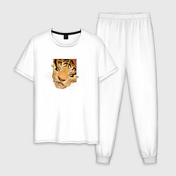 Пижама хлопковая мужская Моська Тигрёнка, цвет: белый