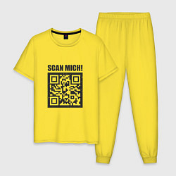 Пижама хлопковая мужская Scan Mich, цвет: желтый
