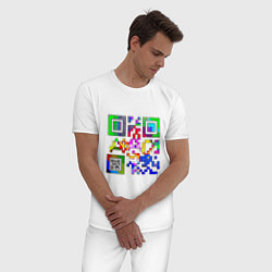Пижама хлопковая мужская Color QR, цвет: белый — фото 2
