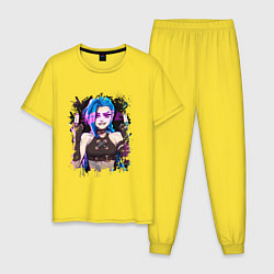 Пижама хлопковая мужская JINX SHOOT ARCANE LOL, цвет: желтый