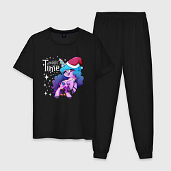 Пижама хлопковая мужская Izzy Magic Time, цвет: черный