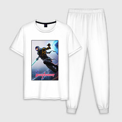 Пижама хлопковая мужская Ghostrunner Гостраннер, цвет: белый