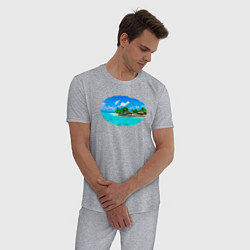 Пижама хлопковая мужская Пляж Bounty, цвет: меланж — фото 2