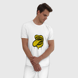 Пижама хлопковая мужская Граффити выкуси, цвет: белый — фото 2