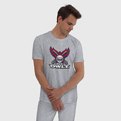 Пижама хлопковая мужская Orem Owlz - baseball team, цвет: меланж — фото 2
