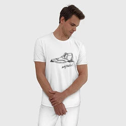 Пижама хлопковая мужская Andy Warhol - signature, цвет: белый — фото 2