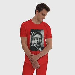 Пижама хлопковая мужская Salvador Dali - crazy face, цвет: красный — фото 2