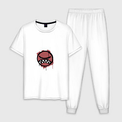 Пижама хлопковая мужская Граффити вредина, цвет: белый