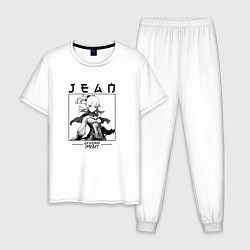 Пижама хлопковая мужская Джинн Jean, Genshin Impact, цвет: белый