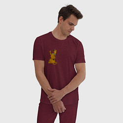 Пижама хлопковая мужская Scooby winks, цвет: меланж-бордовый — фото 2