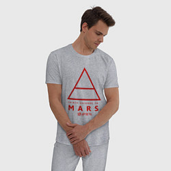 Пижама хлопковая мужская 30 Seconds to Mars рок, цвет: меланж — фото 2