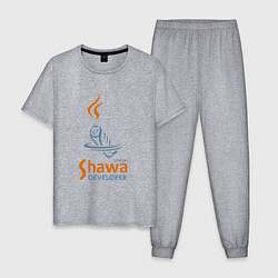 Пижама хлопковая мужская Senior Shawa Developer, цвет: меланж