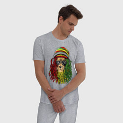 Пижама хлопковая мужская Rasta lioN, цвет: меланж — фото 2
