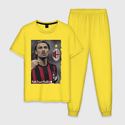 Пижама хлопковая мужская Paolo Cesare Maldini - Milan, captain, цвет: желтый
